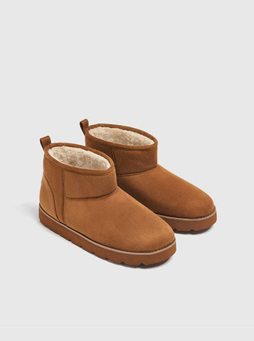 Faux Fur Ankle Boots With Lining