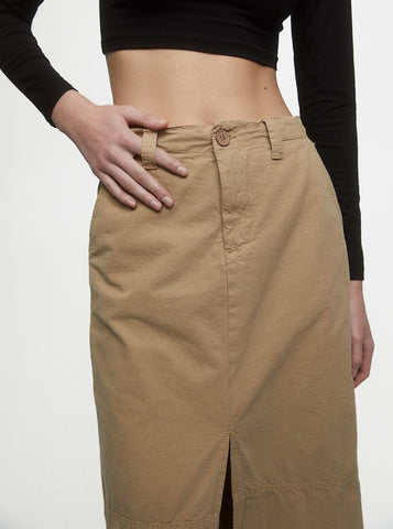 Long Straight Skirt With Side Slits