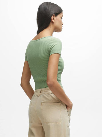 Ribbed T-Shirt Half Sleeve