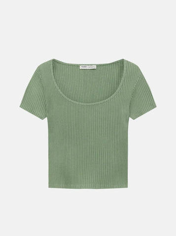 Ribbed T-Shirt Half Sleeve